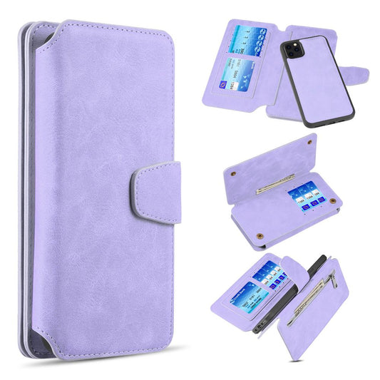 GSA Magnetic Detachable Flip Wallet Case For iPhone 11 Pro (5.8") - Lavender