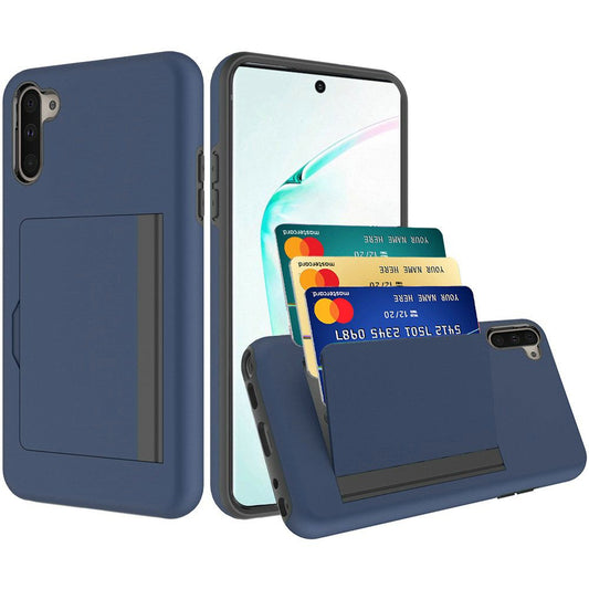 GSA Shockproof Case Credit Card Holder for Samsung Galaxy Note 10 (6.3") Blue