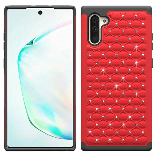 GSA Rhineston Hybrid Case for Samsung Galaxy Note 10 (6.3") - Red