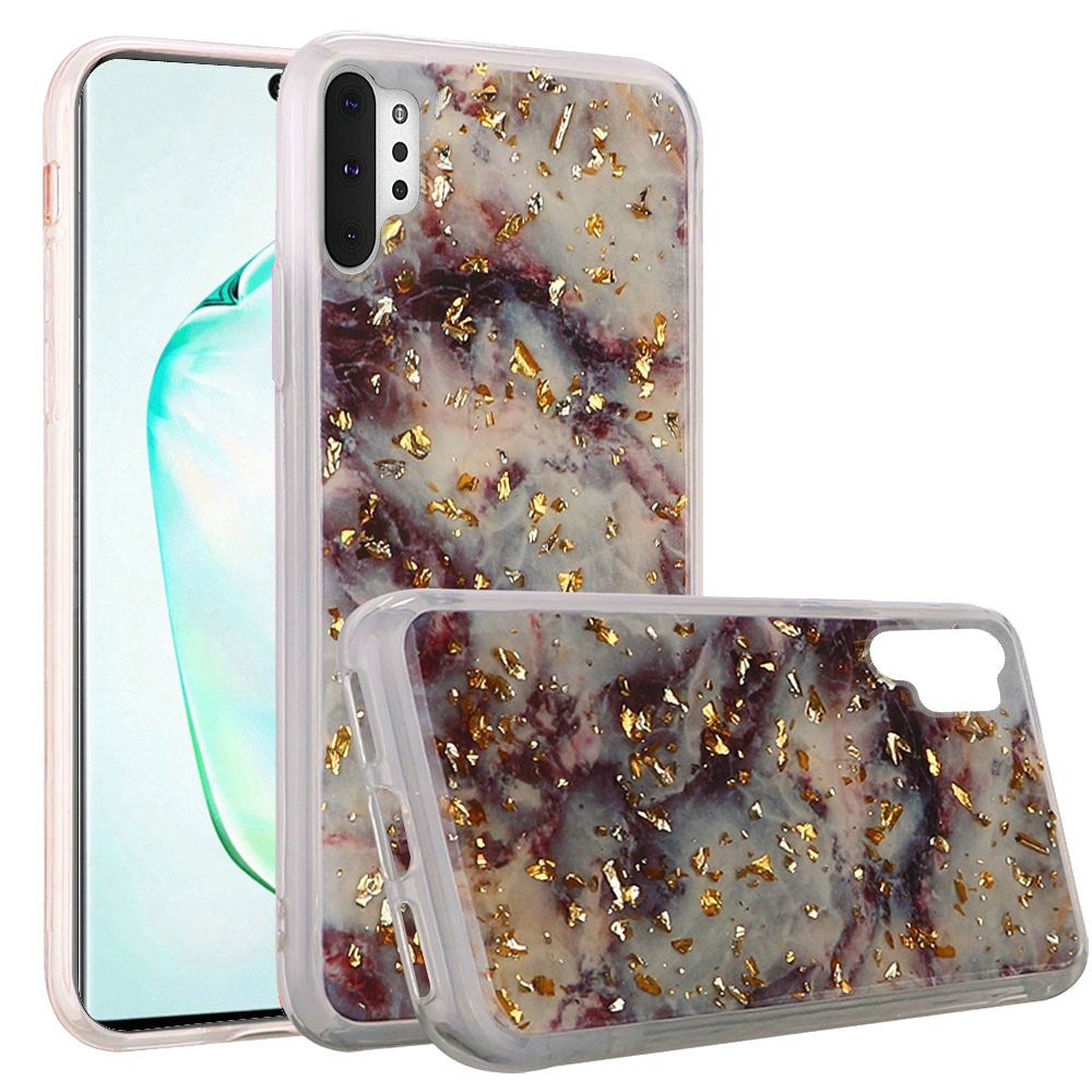 GSA Gold Flake Marble Case for Samsung Galaxy Note 10 Plus - Purple/White