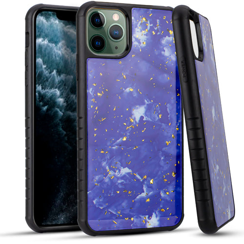 GSA  Gold Flake Hybrid Marble Case for iPhone 11 Pro (5.8") - Purple