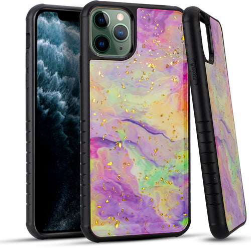 GSA Gold Flake Hybrid Marble Case For Apple iPhone 11 Pro (5.8") - Rainbow
