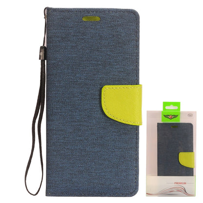 GSA Two-Tone Denim Flip Wallet Case for Moto G7 Plus - Blue/Green