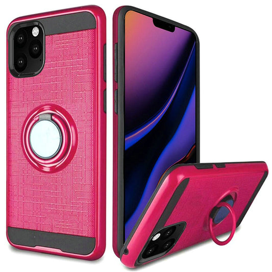 GSA Brushed Hybrid Case Ring Stand for iPhone 11 Pro (5.8") - Hot Pink
