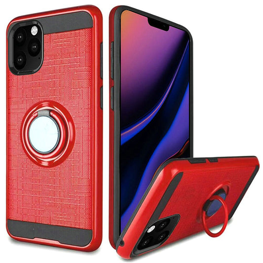 GSA Brushed Hybrid Case w/Ring Stand for iPhone 11 Pro (5.8") - Red