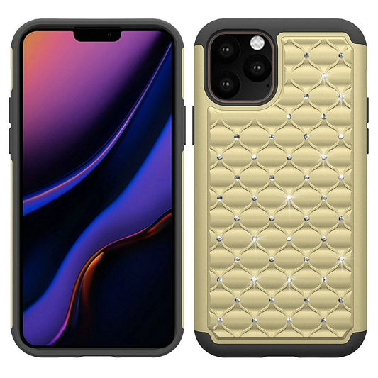 GSA Rhinestone Studded Hybrid Case for iPhone 11 Pro (5.8") - Gold