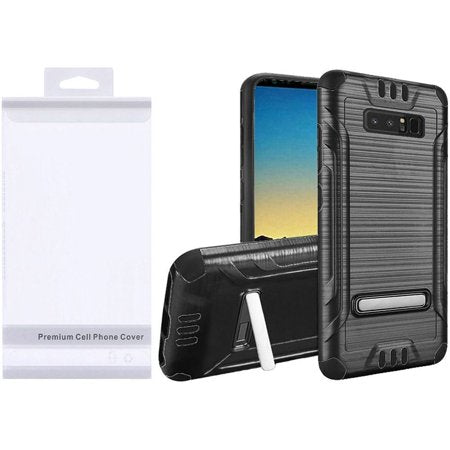 GSA Brushed Hybrid Case w/Kickstand For Samsung Galaxy Note 8 - Black