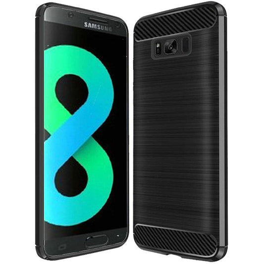 GSA Brushed Carbon Fiber Hybrid Case for Samsung Galaxy S8 Plus - Black