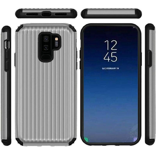 GSA Slim Rippled Metallic Case for Samsung S9 Plus - Silver