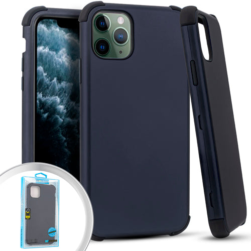 GSA Rubberized Shockproof Snap on For iPhone 11 Pro (5.8") Navy Blue Black