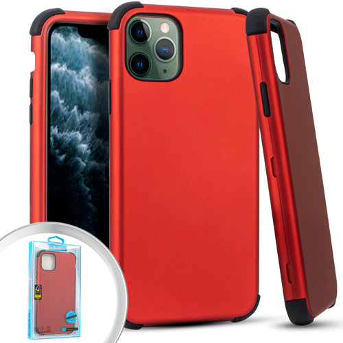 GSA Rubberized Shockproof Snap On Case For iPhone 11 Pro (5.8") Red Black
