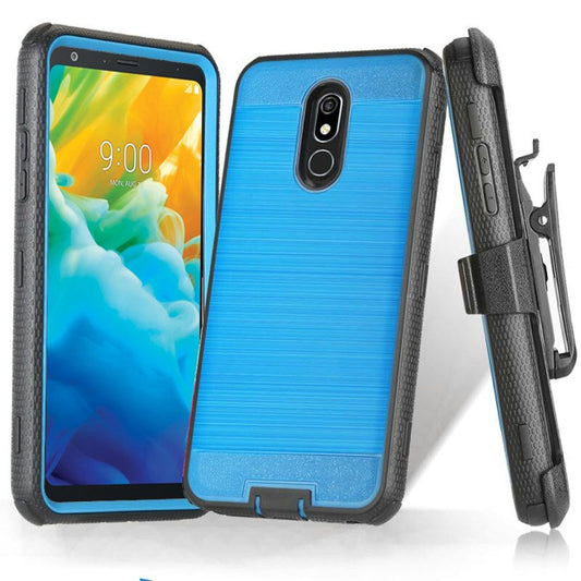 GSA Brushed Hybrid Case w/Holster For LG Stylo 5 Blue Black