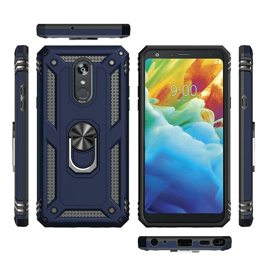 GSA Slim Shockproof Armor Hybrid Ring Case For LG Stylo 5 - Blue/Black