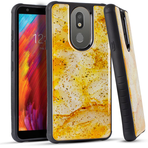 GSA Gold Flake Marble Candy Case for LG Aristo 4 Plus - Yellow
