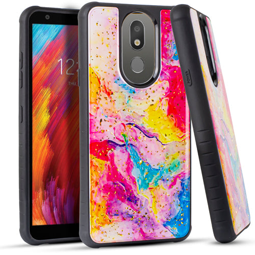 GSA Gold Flake Marble Candy Case for LG Aristo 4 Plus - Rainbow