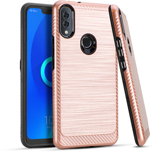 GSA Brushed Hybrid Case For Alcatel 3V (2019), 5032W - Rose Gold