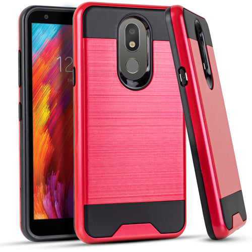 GSA Brushed Hybrid Case for LG Aristo 4 Plus,Tribute Royal - Red/Black