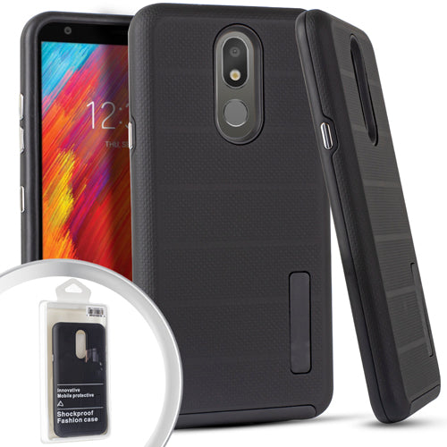 GSA Textured Stripe Hybrid Case for LG Aristo 4 Plus - Black