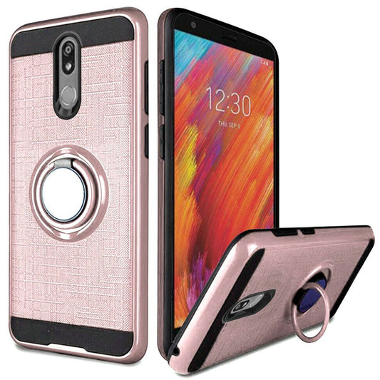 GSA Brushed Case w/Ring Stand for LG Aristo 4 Plus - Rose Gold