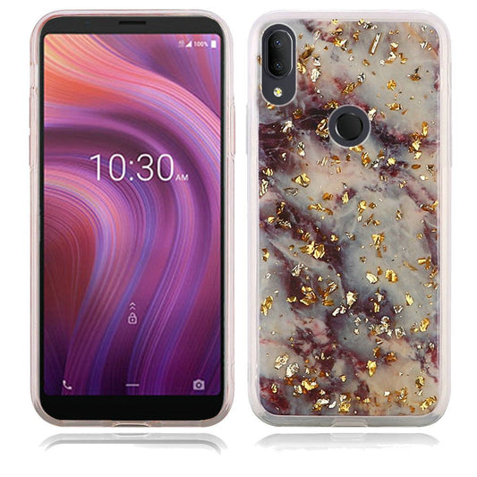 GSA Glitter Marble Candy Case for Alcatel 3V (2019) - Purple