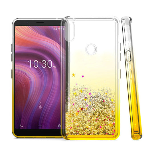 GSA Gradient Liquid Glitter Candy Case for Alcatel 3V (2019) - Gold