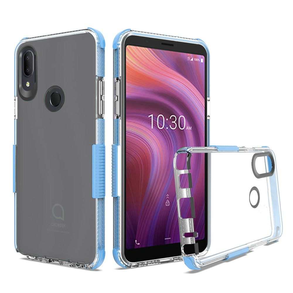 GSA Ultra Edge Shockproof Bumper Case for Alcatel 3V (2019) - Clear/Blue