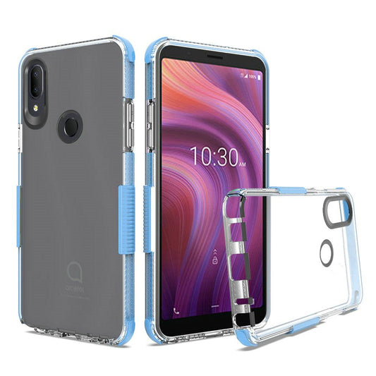 GSA Ultra Edge Shockproof Bumper Case for Alcatel 3V (2019) - Clear/Blue