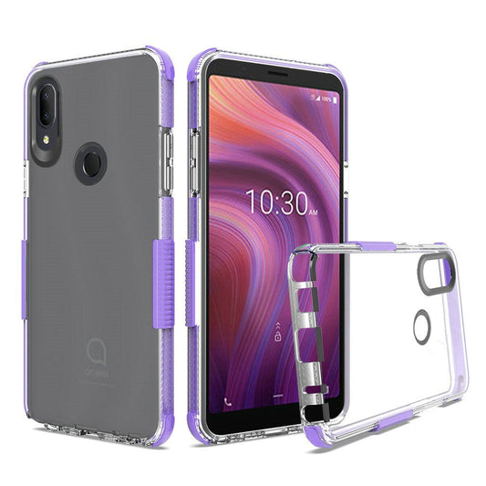 GSA Ultra Edge Shockproof Bumper Case for Alcatel 3V (2019) - Clear/Purple