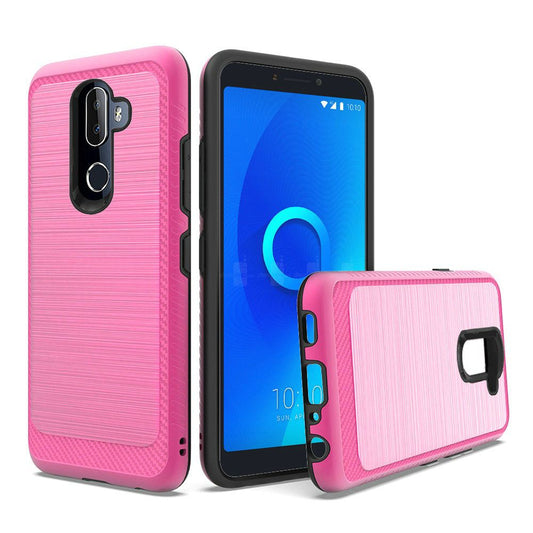 GSA Brushed Case w/Edge Design for Alcatel 3V (2019) - Hot Pink