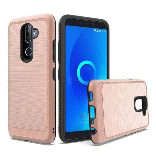 GSA Brushed Case w/Edge Design for Alcatel 3V (2019) - Rose Gold