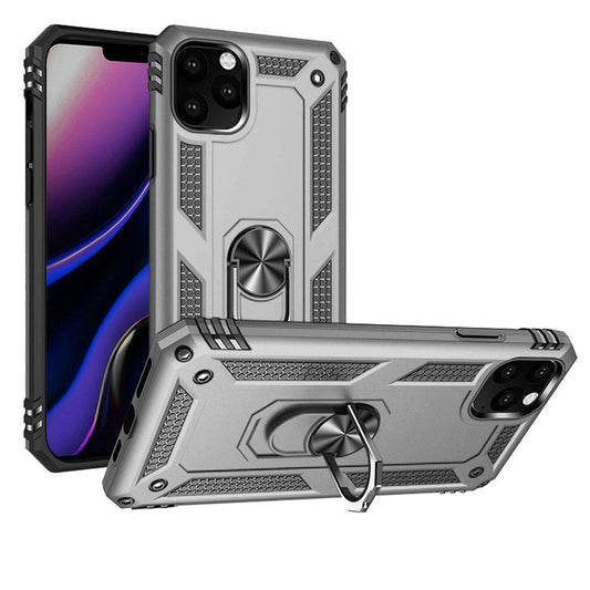 GSA Magnetic Ring Slim Shockproof Hybrid Case for iPhone 11 PRO (5.8") Silver