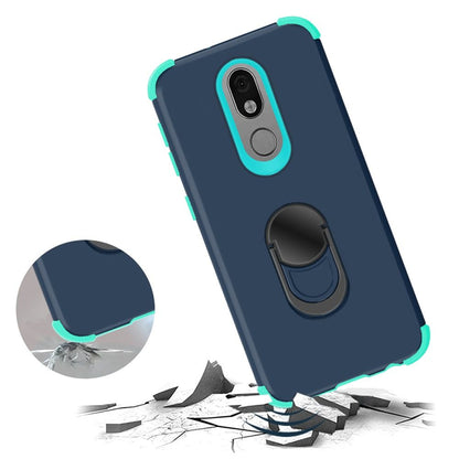 GSA Rubberized Hybrid Case w/Ring Stand for LG Aristo 4 Plus - Blue/Teal