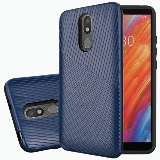 GSA Textured Embossed Lines Case for LG Aristo 4 Plus - Blue