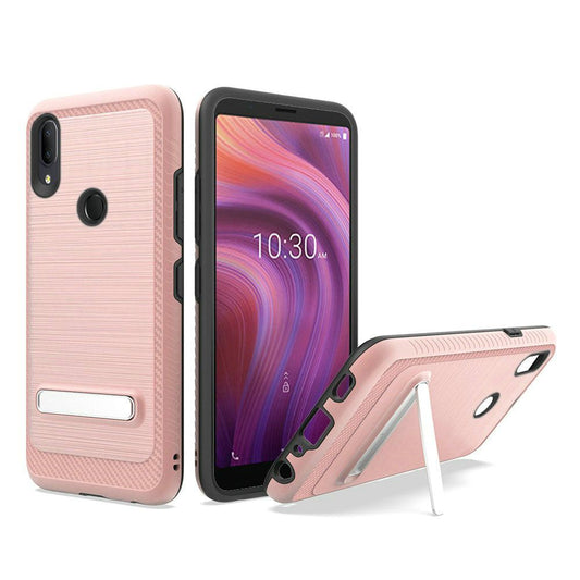 GSA Brushed Case w/Kickstand for Alcatel 3V (2019) - Rose Gold