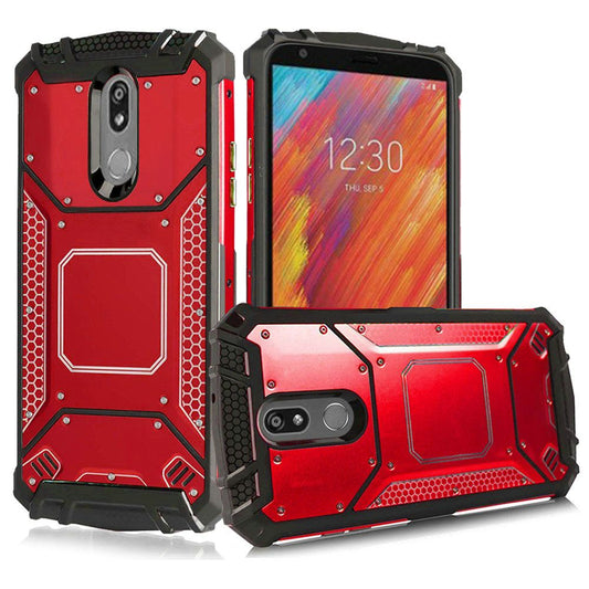GSA Screw Metal Jacket Hybrid Case for LG Aristo 4 Plus - Red/Black