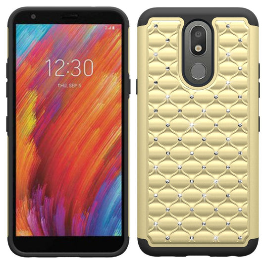 GSA Diamond Studded Hybrid Case for LG Aristo 4 Plus - Gold