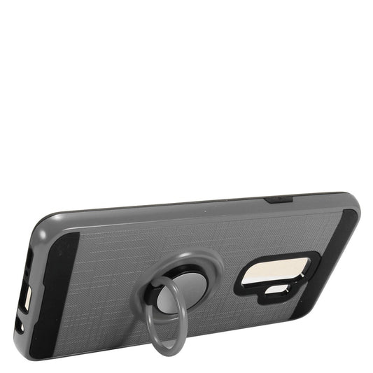 GSA Brushed Case w/Magnetic Ring Stand for Samsung Galaxy S9 Plus - Gray