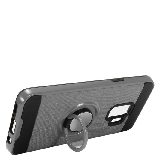 GSA Brushed Hybrid, w/Magnetic Ring Stand Case for Samsung Galaxy S9 - Gray/Black