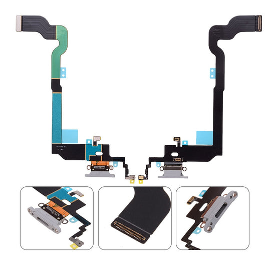 GSA Charging Port Connector Flex Cable Mic (High Q) For iPhone X (5.8") Gray