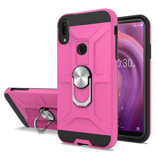 GSA Dynamic Matte Hybrid Case w/Ring Stand for Alcatel 3V (2019) - Rose Pink