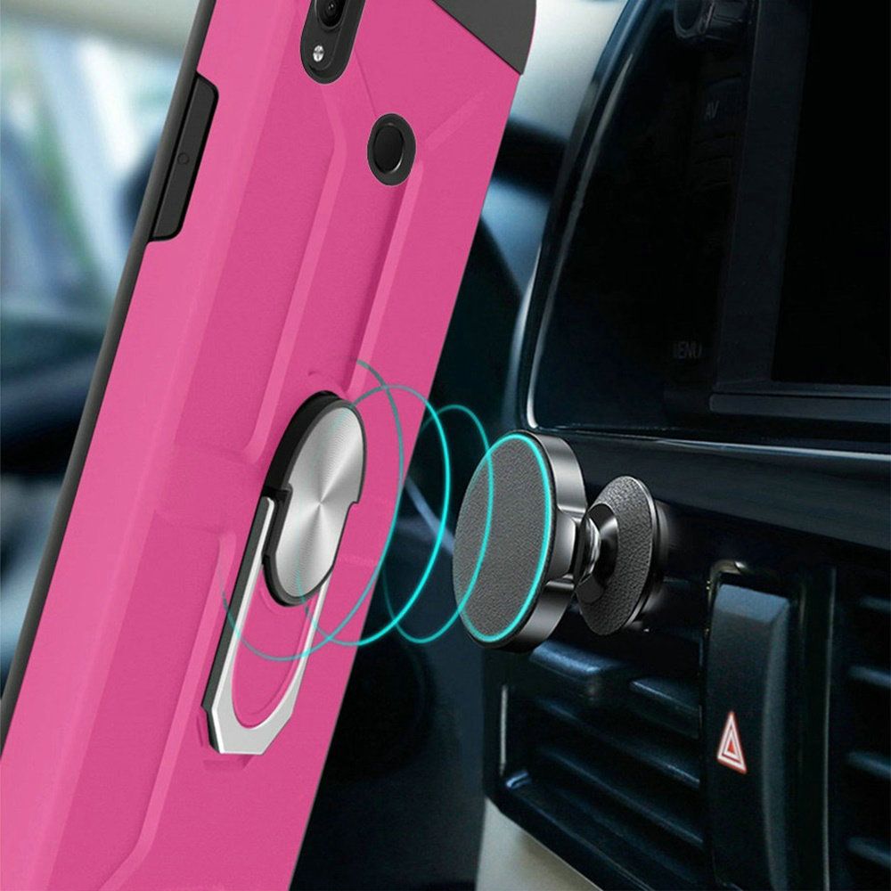 GSA Dynamic Matte Hybrid Case w/Ring Stand for Alcatel 3V (2019) - Rose Pink