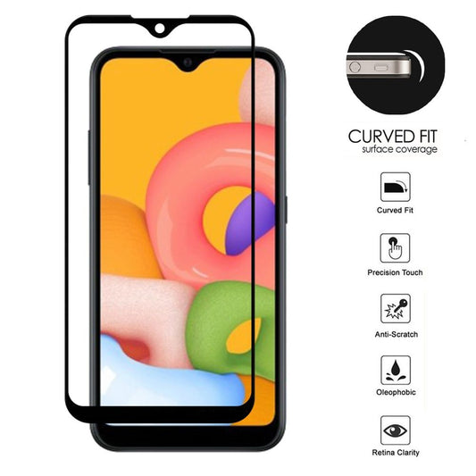 GSA Tempered Glass Package for Samsung Galaxy A01 - Black Border 2 Pack