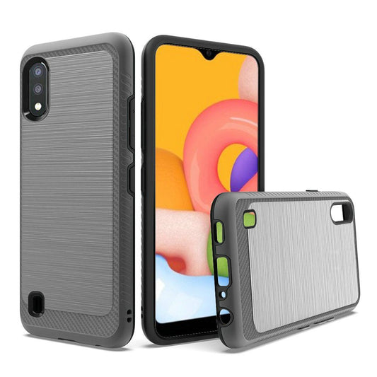GSA Slim Brushed Hybrid Case For Samsung Galaxy A01 - Gray Black