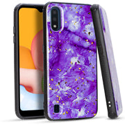 GSA Frozen Glitter Marble Candy Case for Samsung Galaxy A01 - Purple
