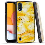 GSA Frozen Glitter Marble Candy Case for Samsung Galaxy A01 - Gold