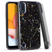 GSA Frozen Glitter Marble Candy Case for Samsung Galaxy A01 - Black