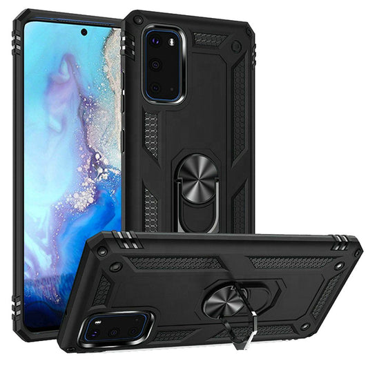 GSA Slim Shockproof Case w/Ring Stand for Samsung Galaxy S20 (6.2") Black