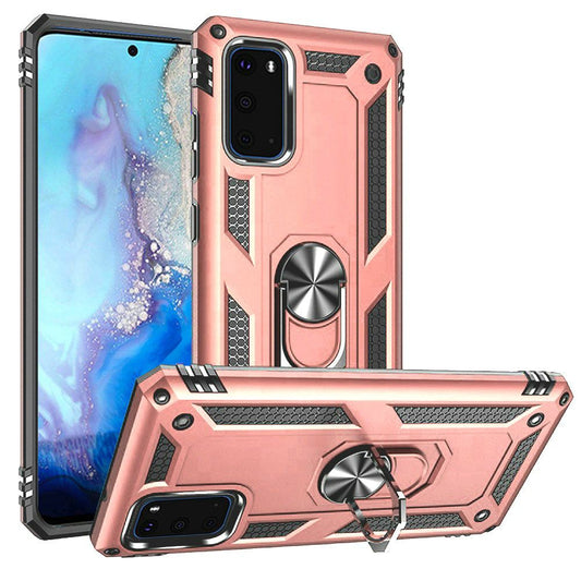 GSA Slim Shockproof Case w/Ring Stand for Samsung Galaxy S20 (6.2") Rose Gold
