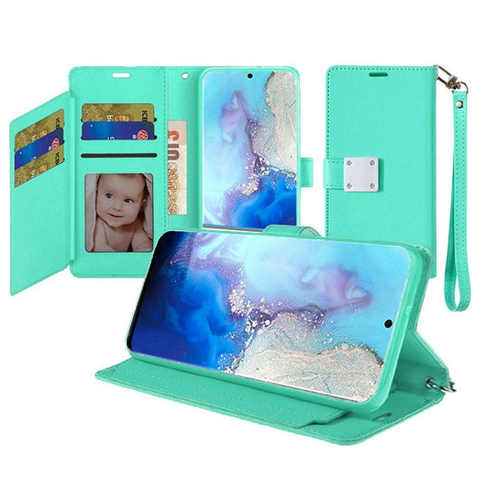GSA Leather Flip Wallet Case for Samsung Galaxy S20 (6.2") Teal