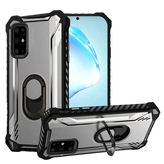 GSA Metal Jacket Case w/Ring Stand For Samsung Galaxy S20 Plus Silver